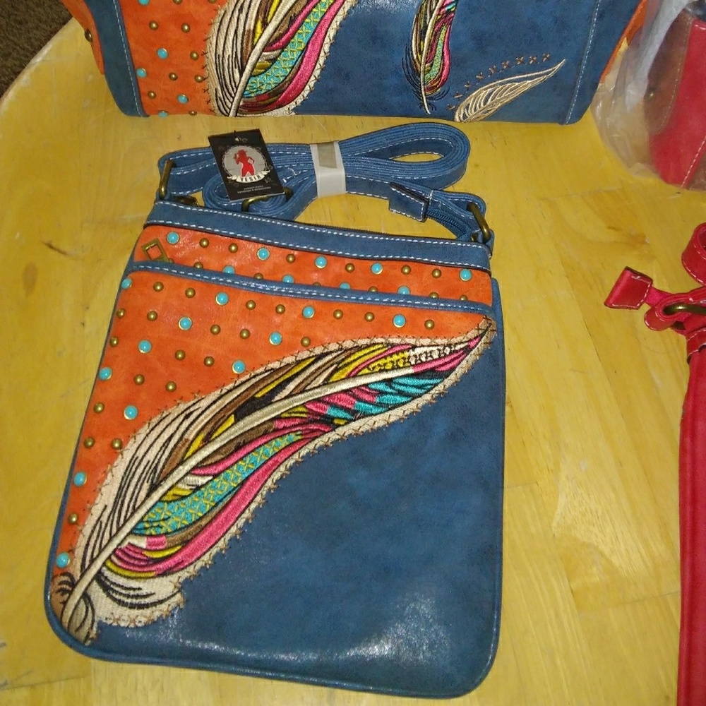 Leather hand stitched "Yesir" designer purces .